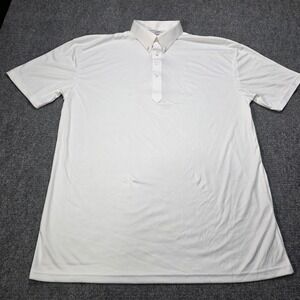 Collars & Co Mens Dress Collar Polo Shirt White Polyester Short Sleeve Tall 2XL